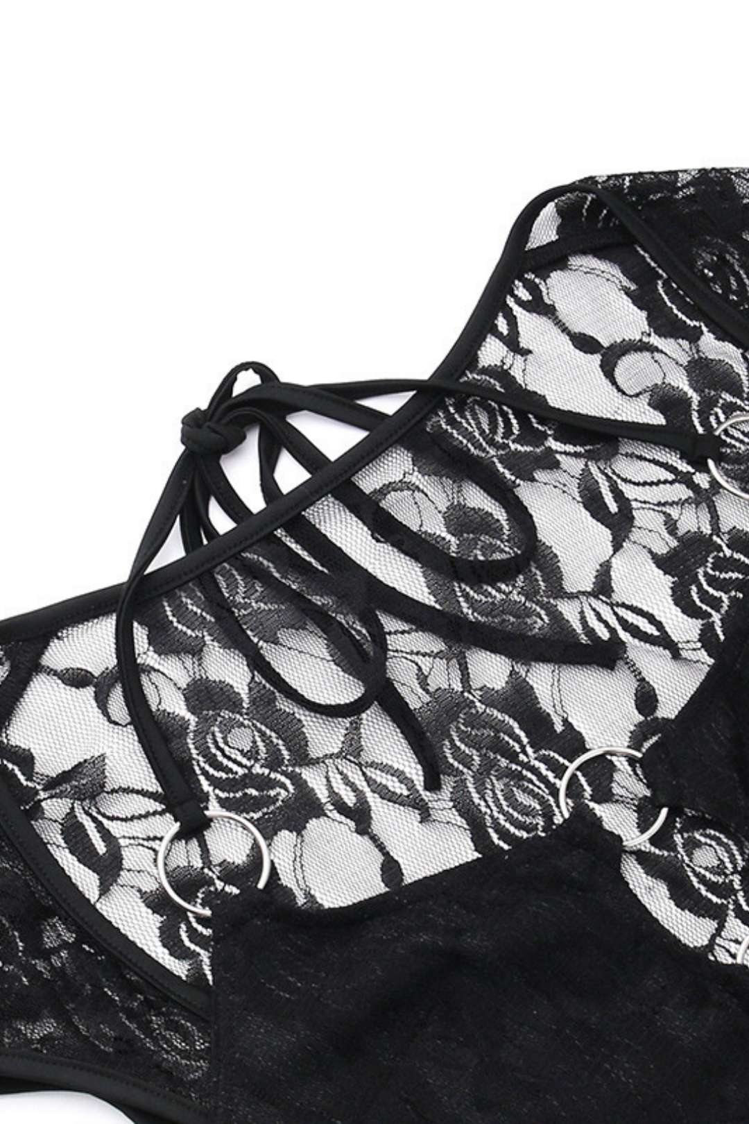 Short-sleeved Lace Hollow Jumpsuit