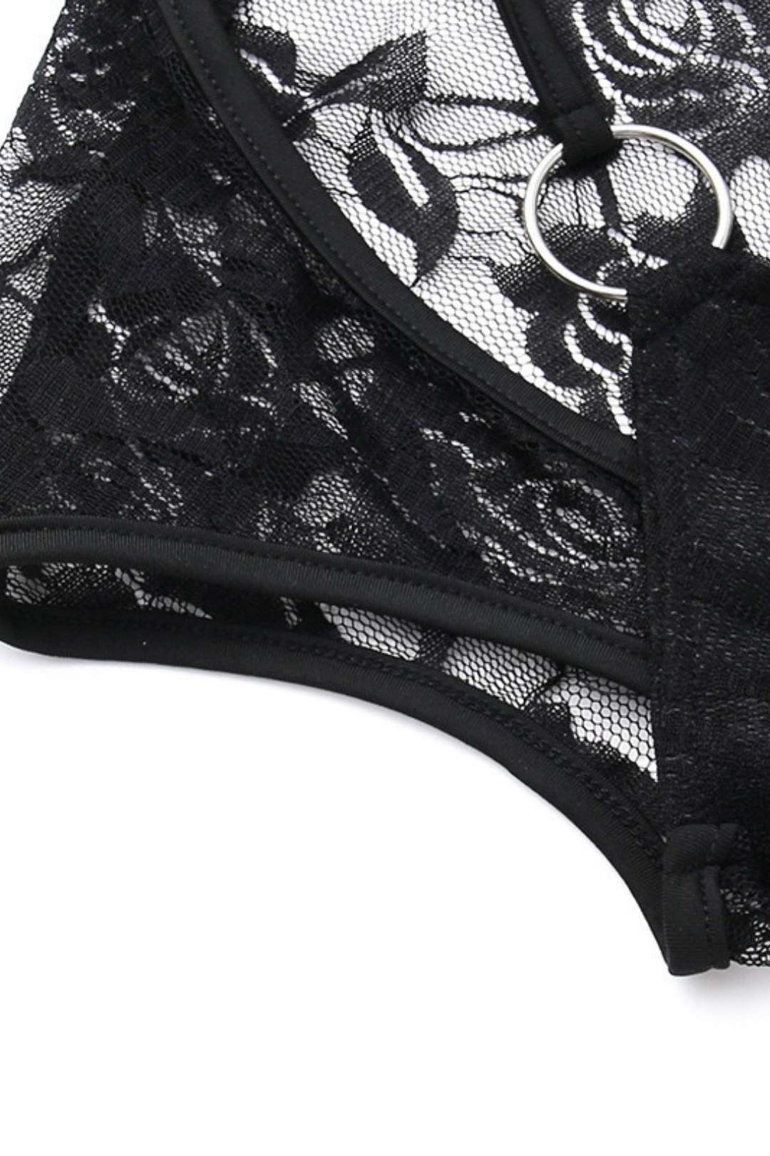 Short-sleeved Lace Hollow Jumpsuit