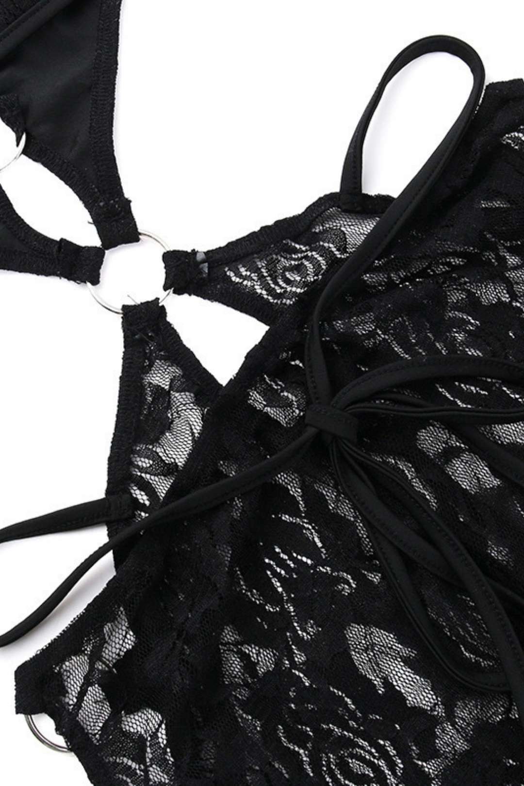 Short-sleeved Lace Hollow Jumpsuit