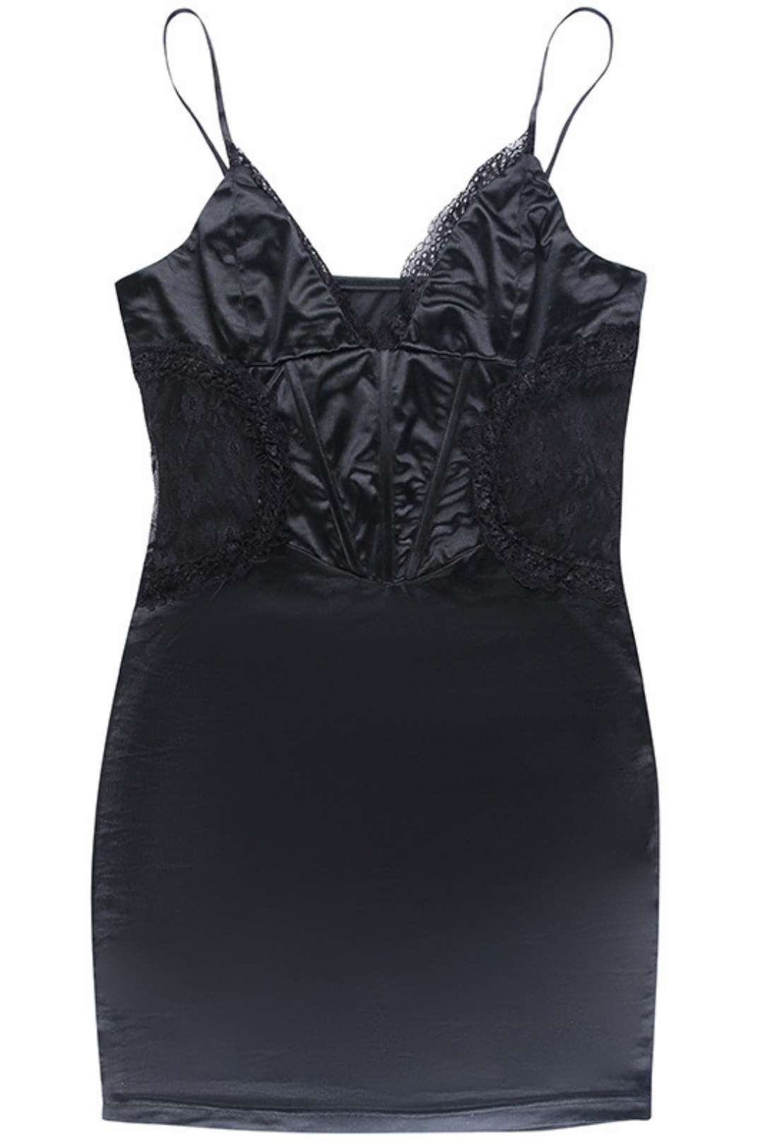 Sexy Deep V Busty Waist Hollow Suspender Dress