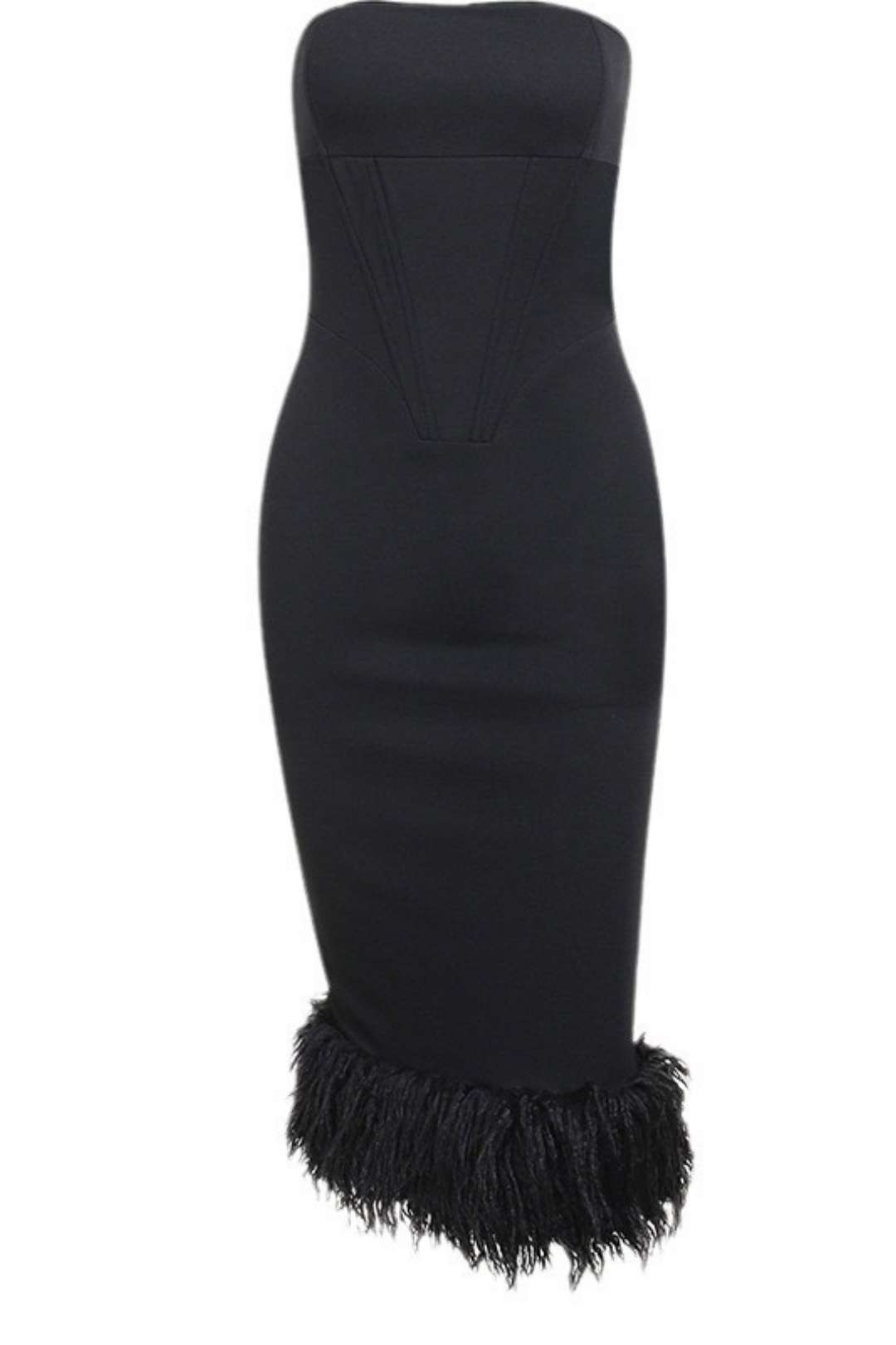 Summer Feather Tight Sexy Tube Top Dress