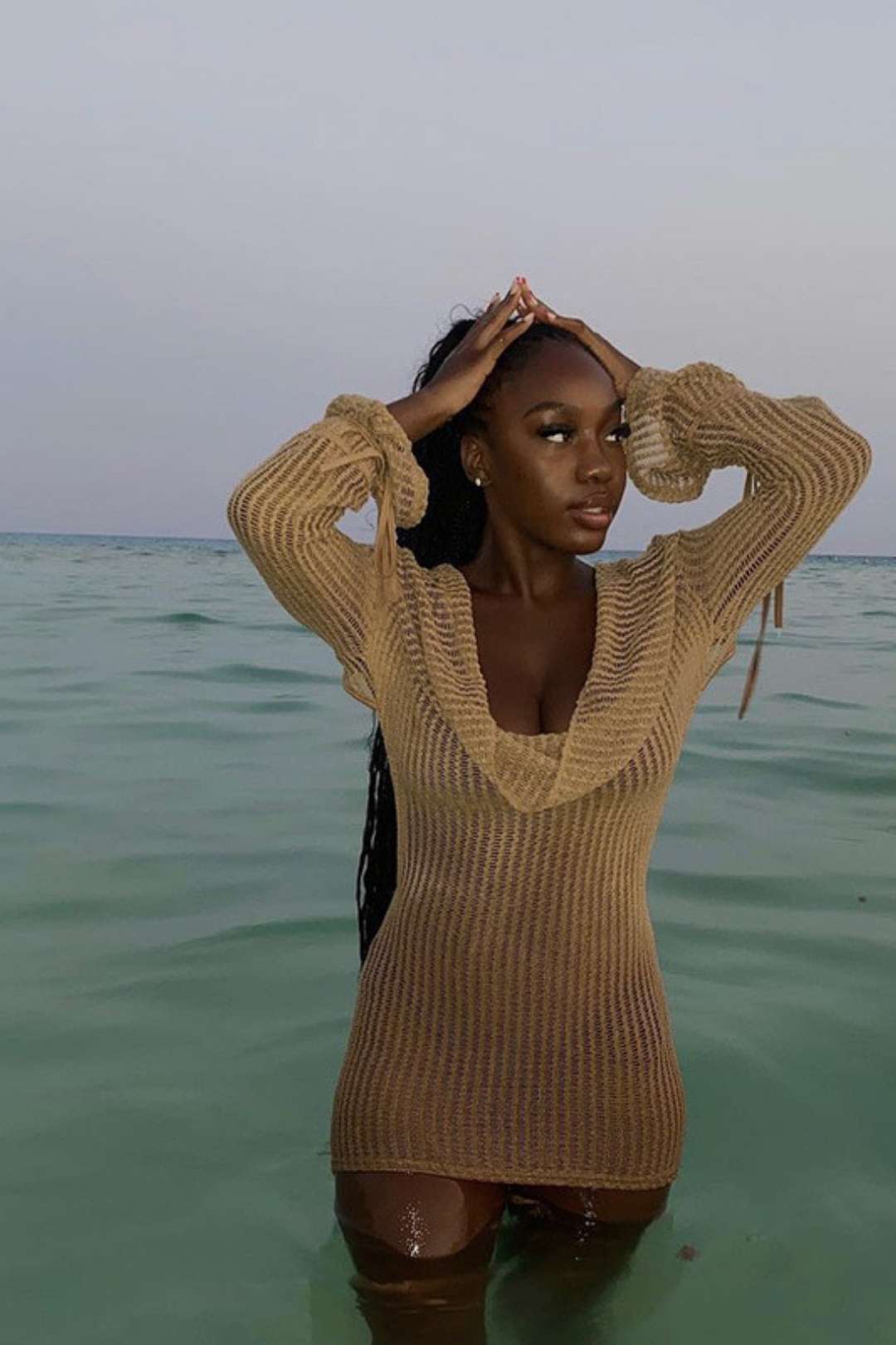 Summer Hip-hugging Long-sleeved Hollow Backless Dress