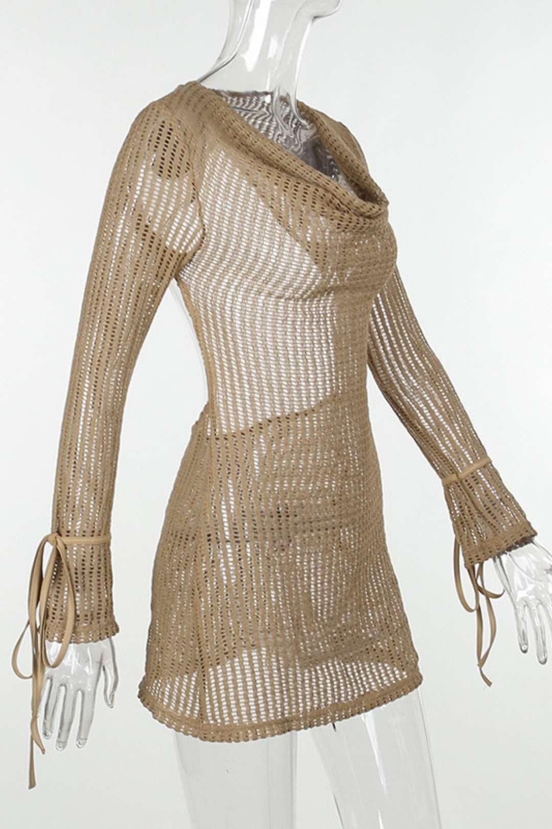 Summer Hip-hugging Long-sleeved Hollow Backless Dress