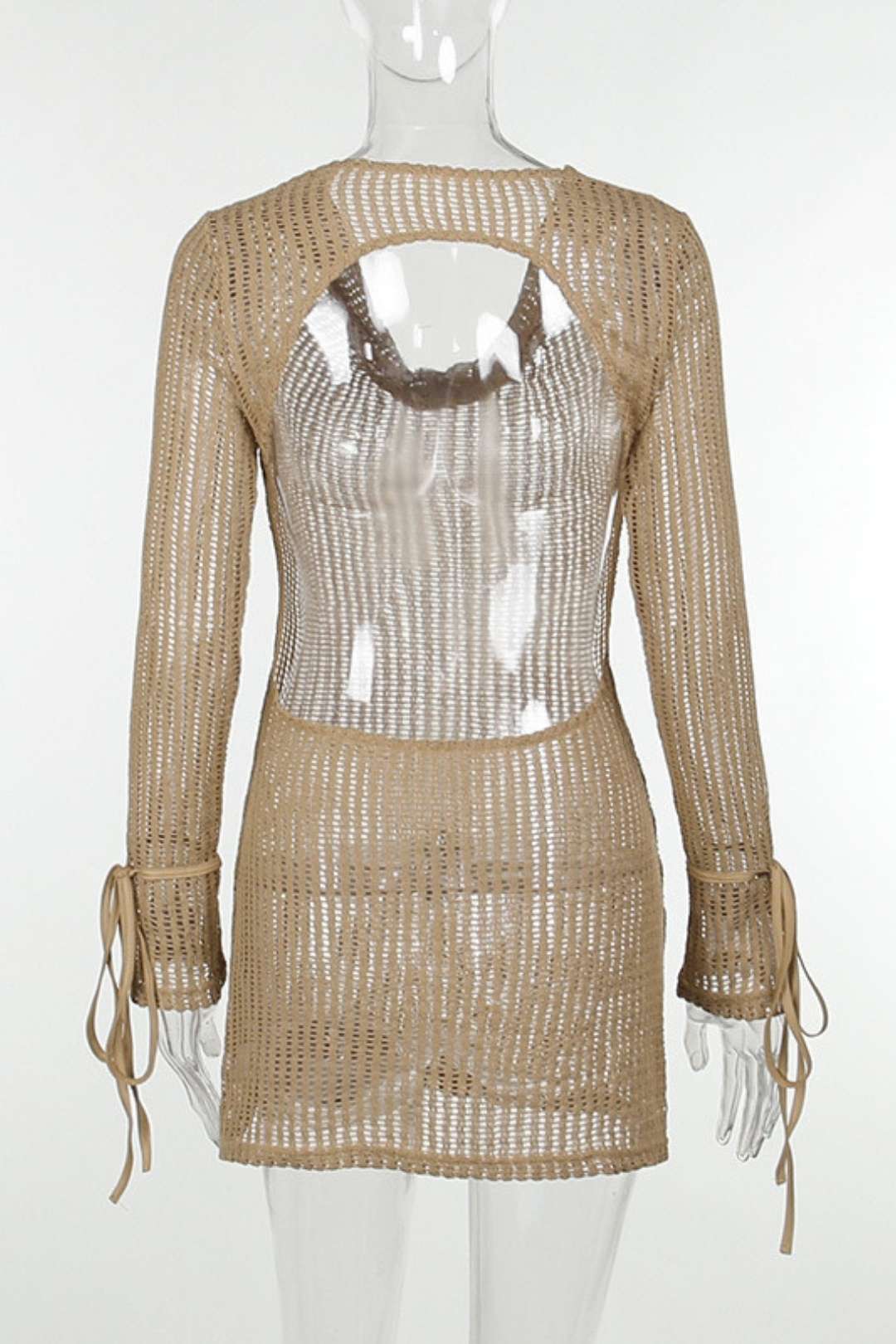 Summer Hip-hugging Long-sleeved Hollow Backless Dress