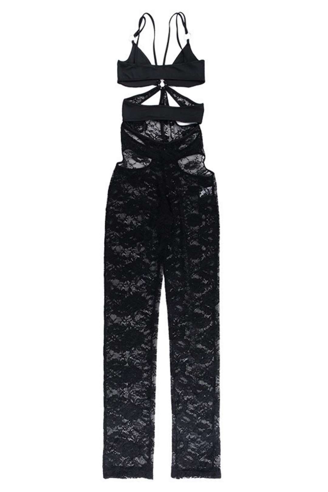 Slim Fit See Through Hollow Backless Jumpsuit