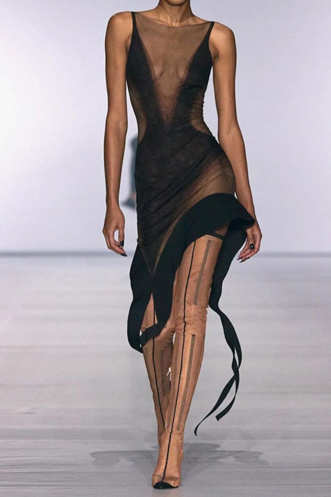 See-through Slim Irregular Sleeveless Temperament Dress