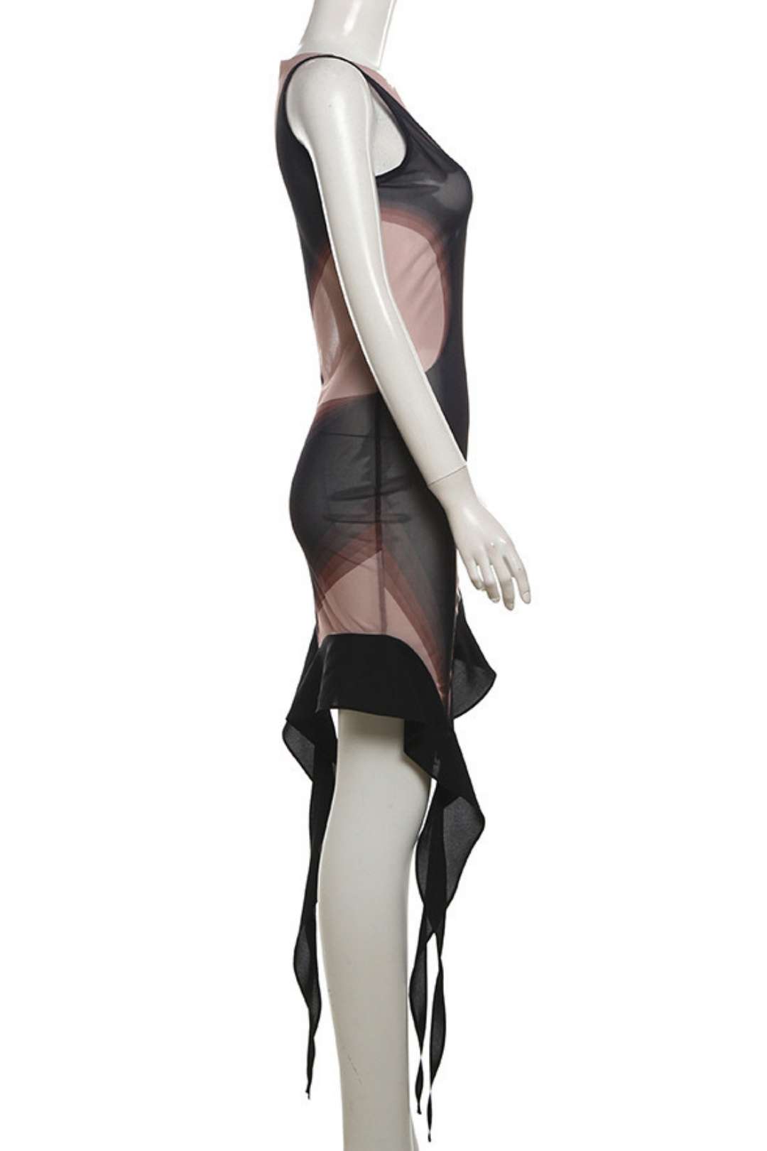 See-through Slim Irregular Sleeveless Temperament Dress