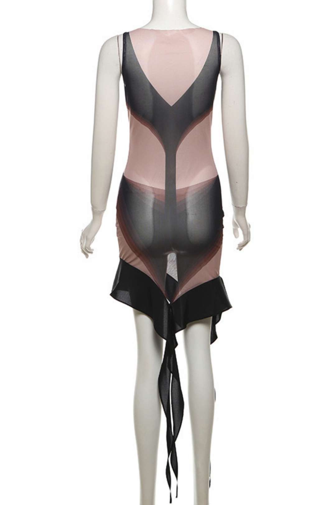 See-through Slim Irregular Sleeveless Temperament Dress