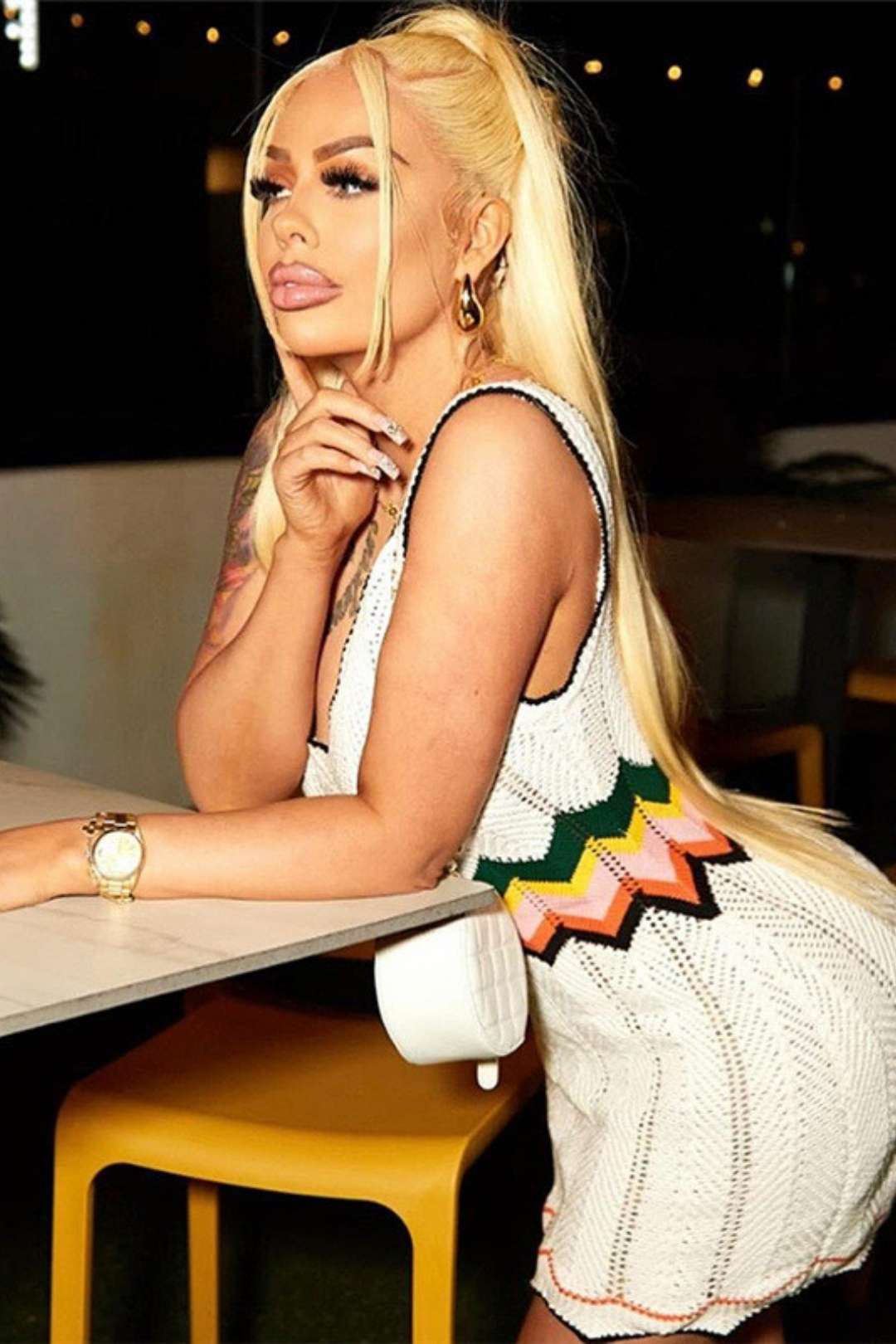 Sexy Low-cut Slim Sleeveless Knitted Hip Dress