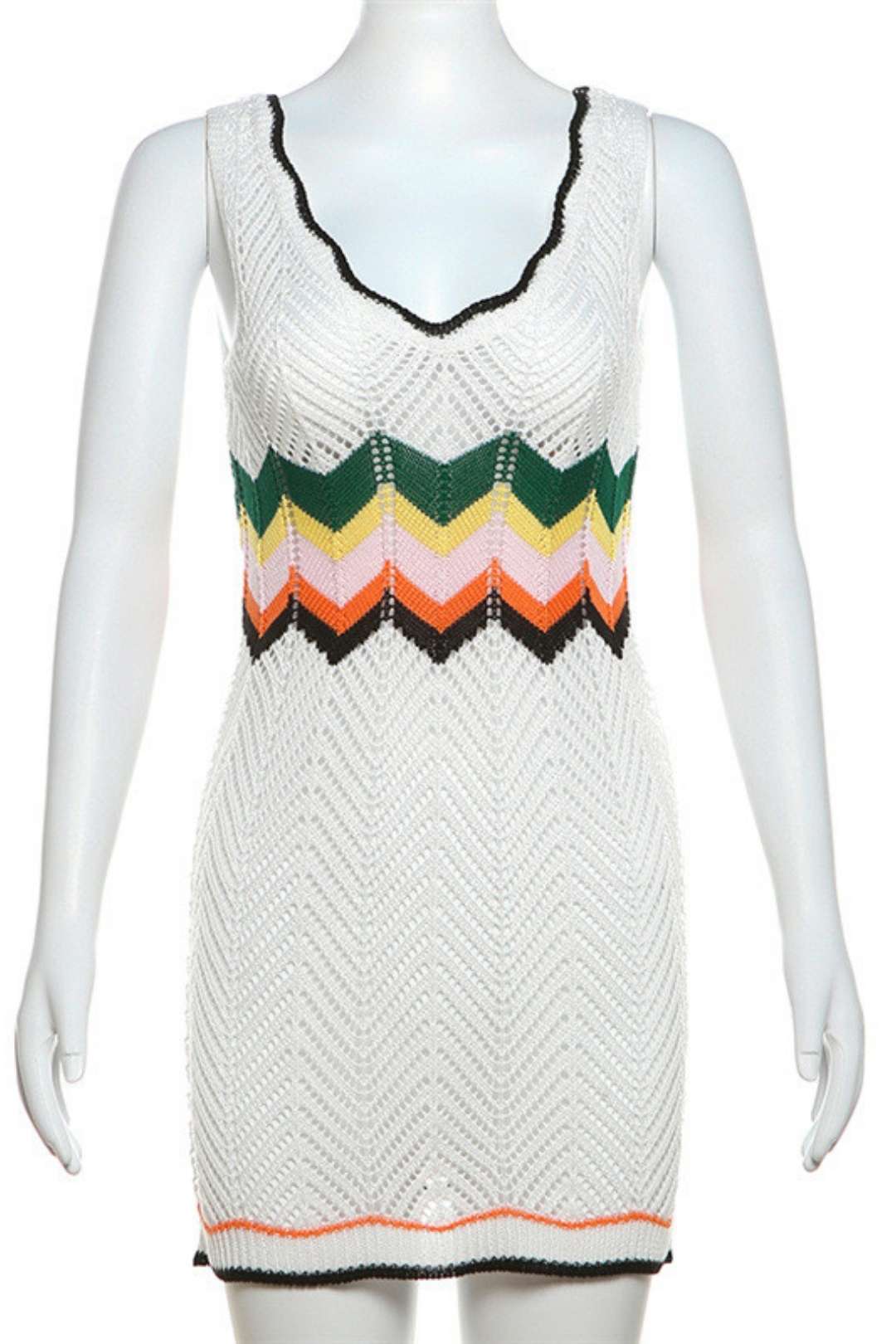 Sexy Low-cut Slim Sleeveless Knitted Hip Dress