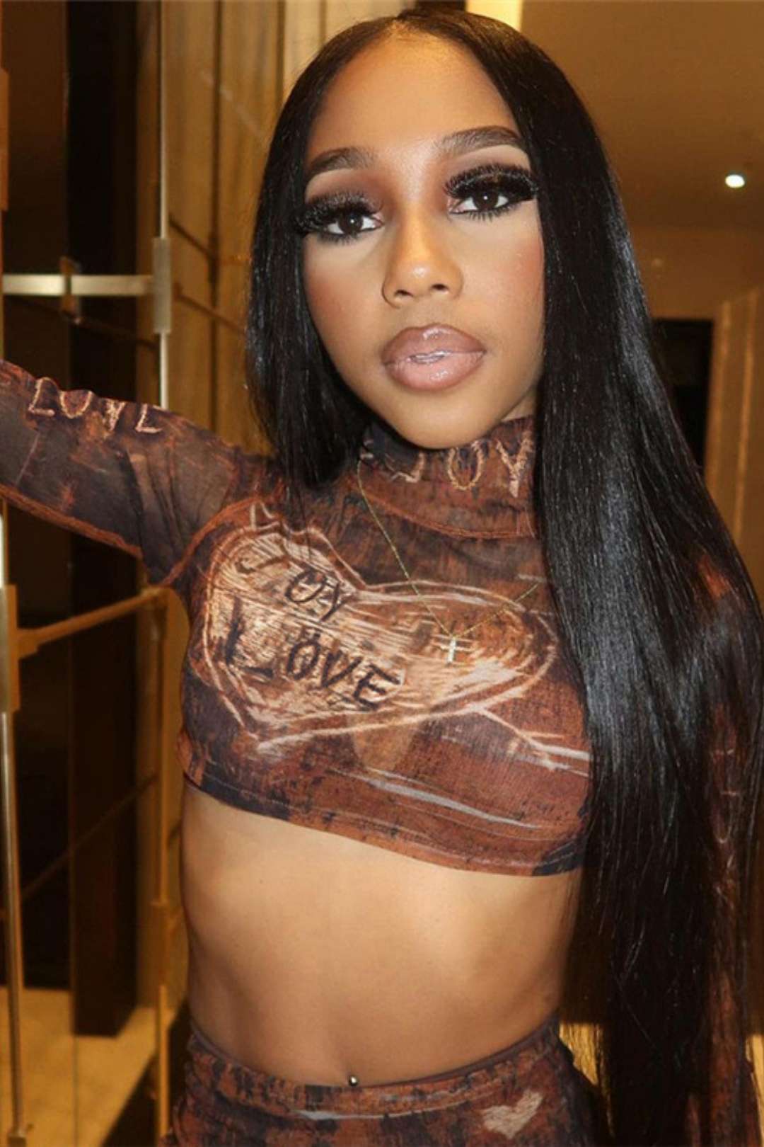 Long-sleeved Mesh Top Sexy High Waist Hip-covering Short Skirt Suit