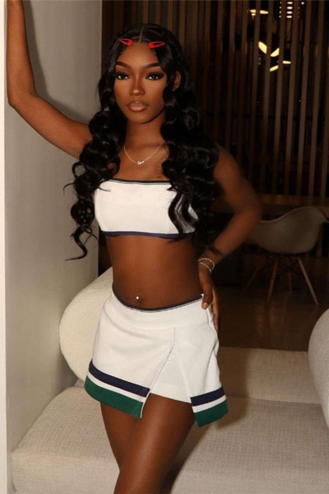 Strapless Tube Top High Waist Slit Hip-covering Short Skirt Suit