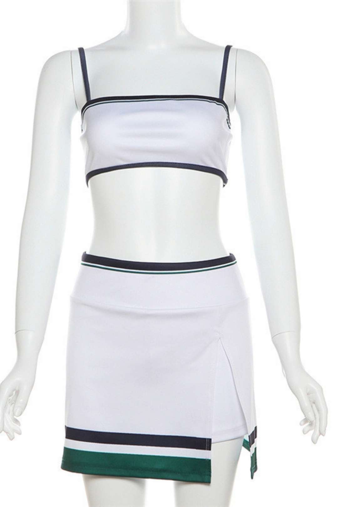 Strapless Tube Top High Waist Slit Hip-covering Short Skirt Suit