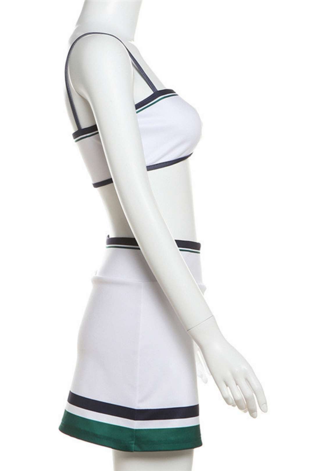 Strapless Tube Top High Waist Slit Hip-covering Short Skirt Suit