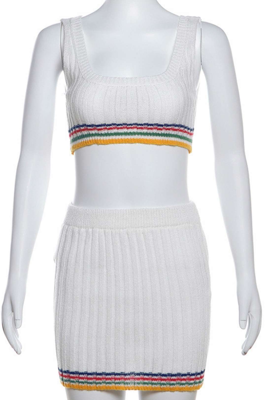 Vest Top High-waisted Slim-fit Hip-covering Knitted Suit