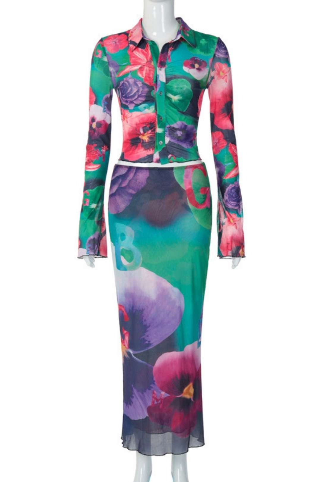 Printed Mid-length Skirt Suit New Style