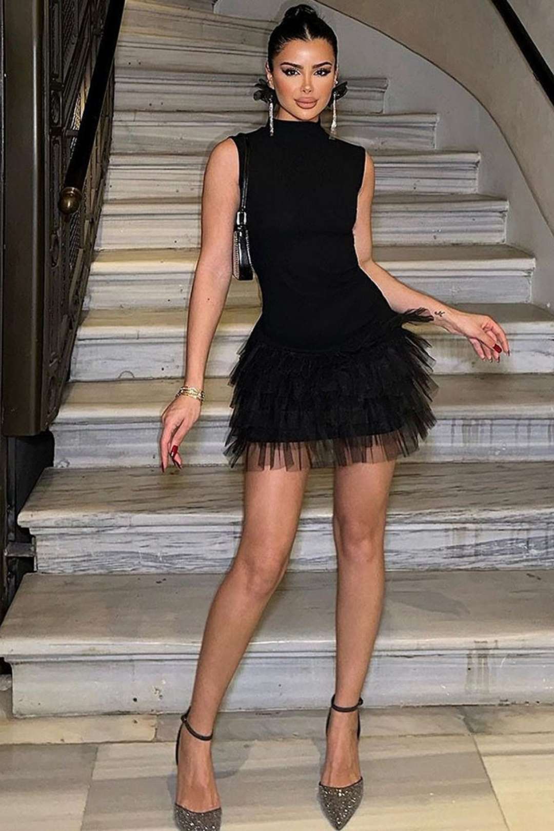 Collar Pure Desire Sleeveless Waist Slimming Solid Color