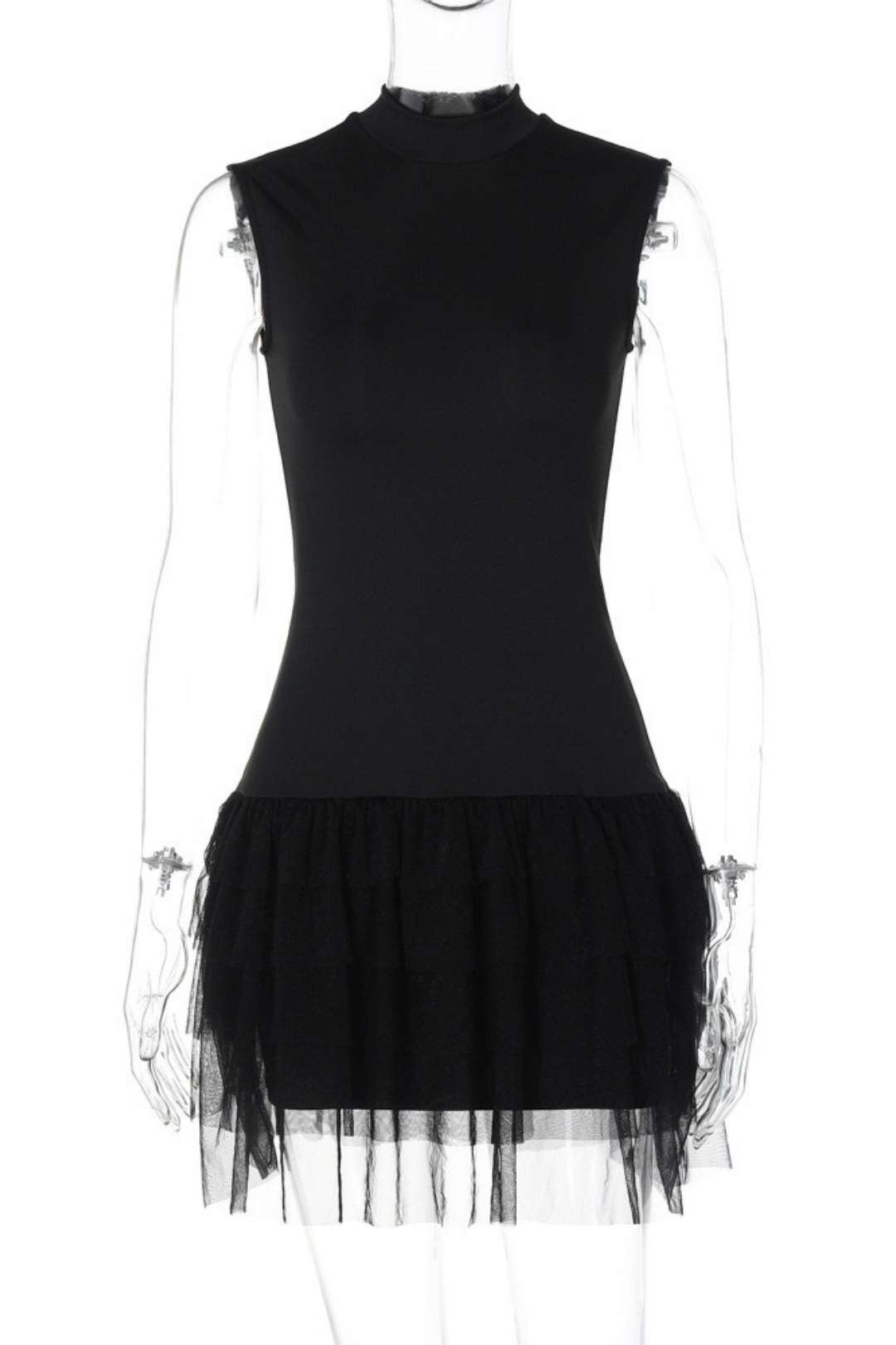 Collar Pure Desire Sleeveless Waist Slimming Solid Color