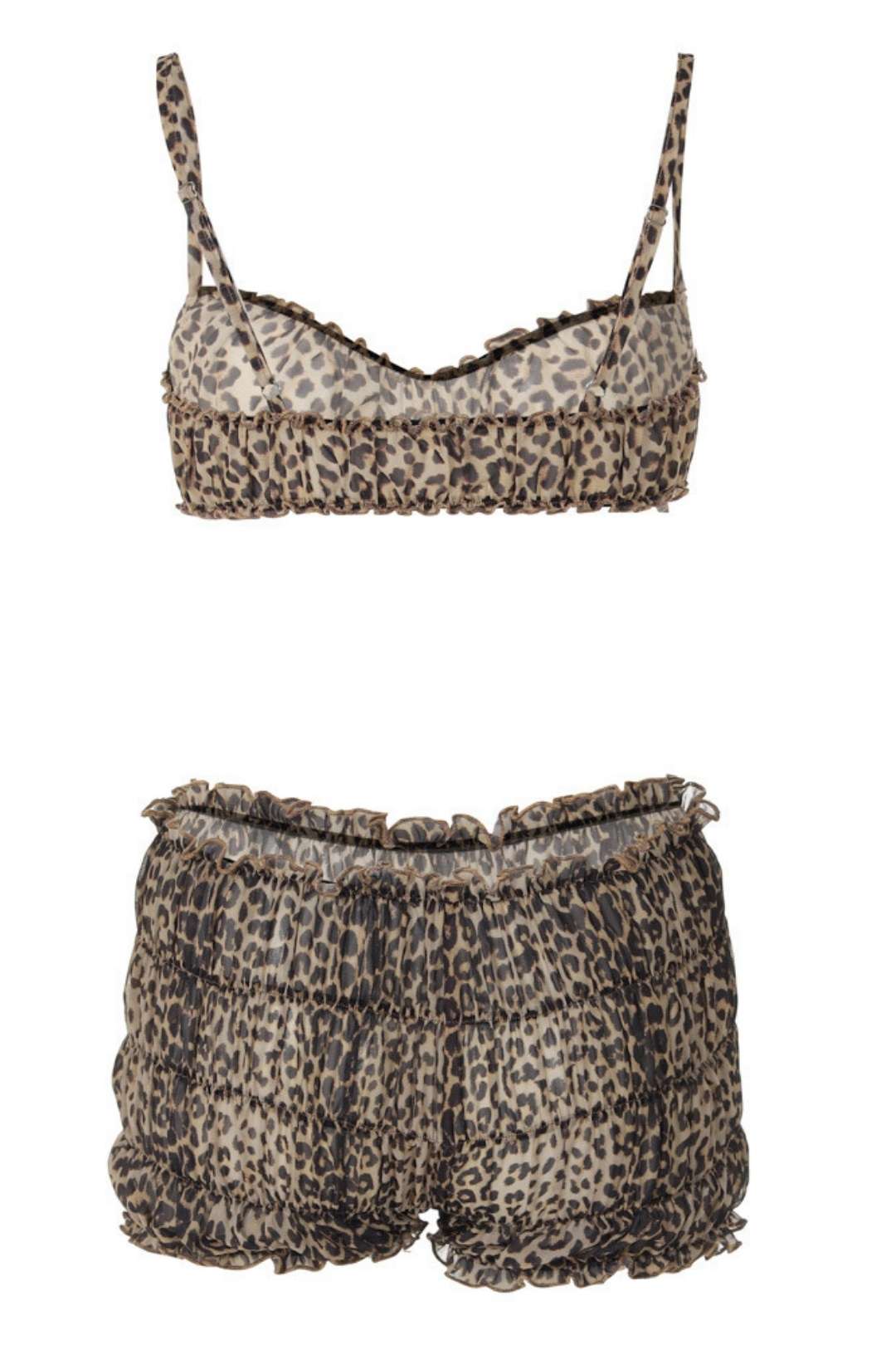 Leopard Print Lace Halter Top Hot Girl Cake Skirt Shorts Suit
