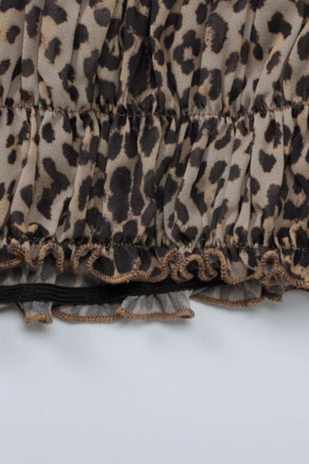 Leopard Print Lace Halter Top Hot Girl Cake Skirt Shorts Suit