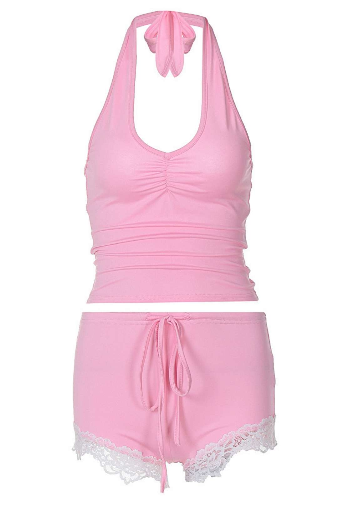 Wrap Chest Slim Fit Wrinkled Shorts Two-piece Fashion Suit