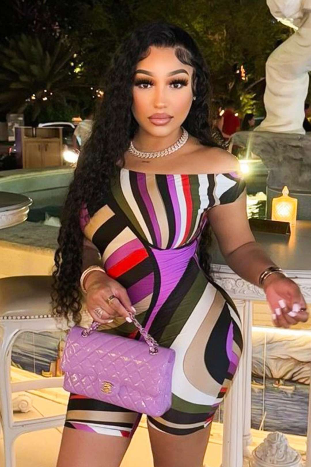 Printed Short-sleeved One-shoulder Slim Fit Jumpsuit