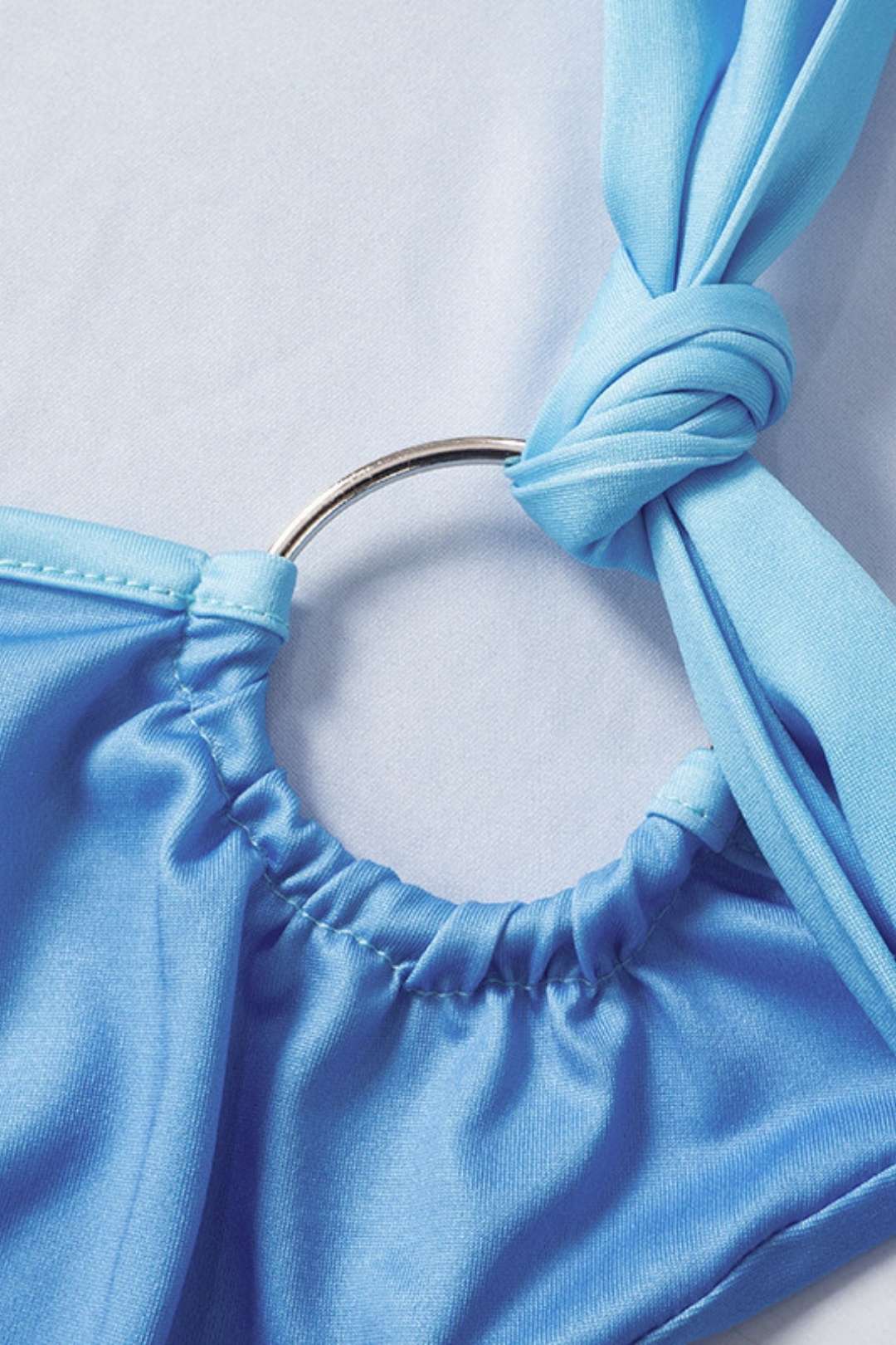 One-shoulder Halterneck Pleated Backless Dress