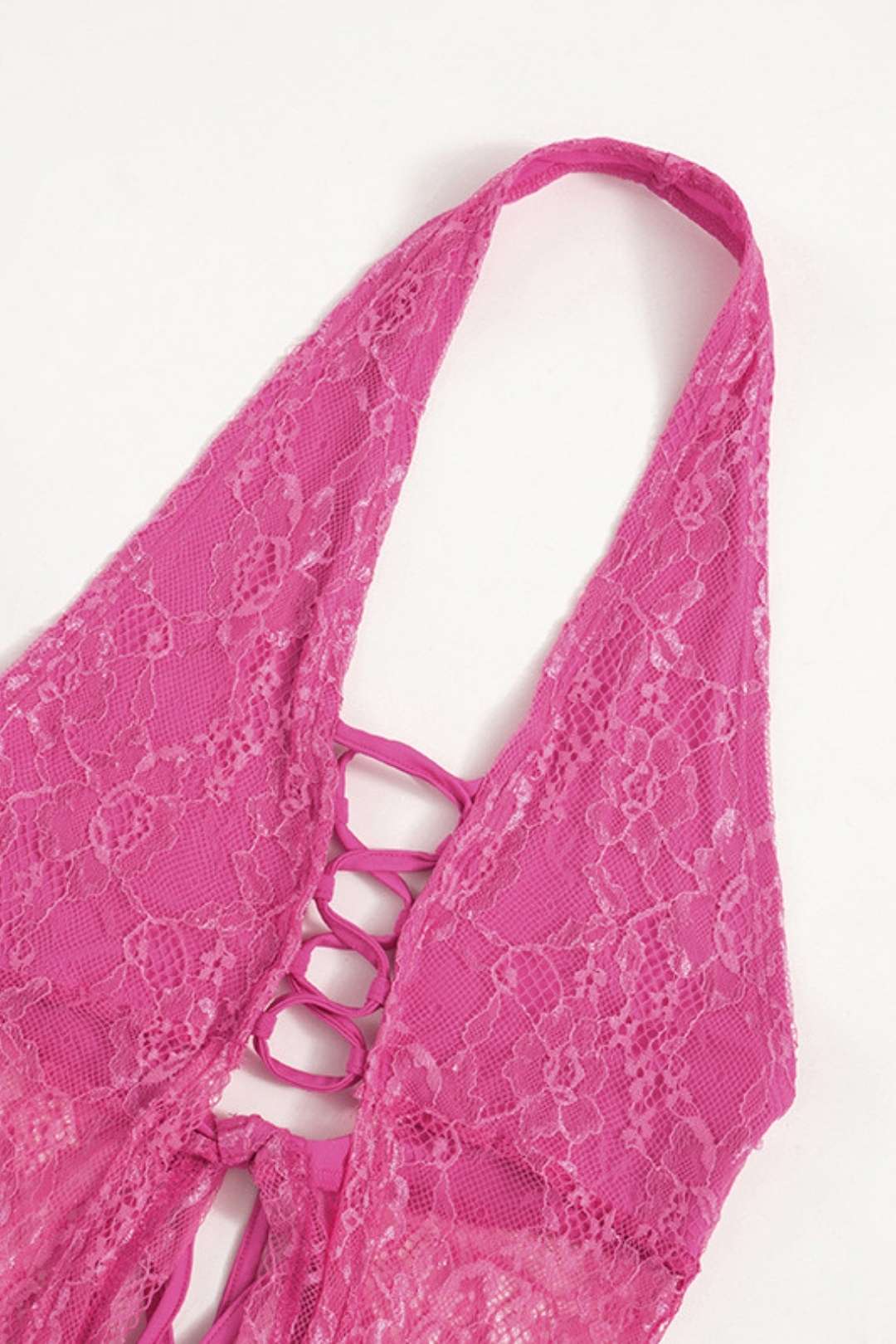 Halter Neck Hollow Top Elastic Pants Skirt Lace Two-piece Suit