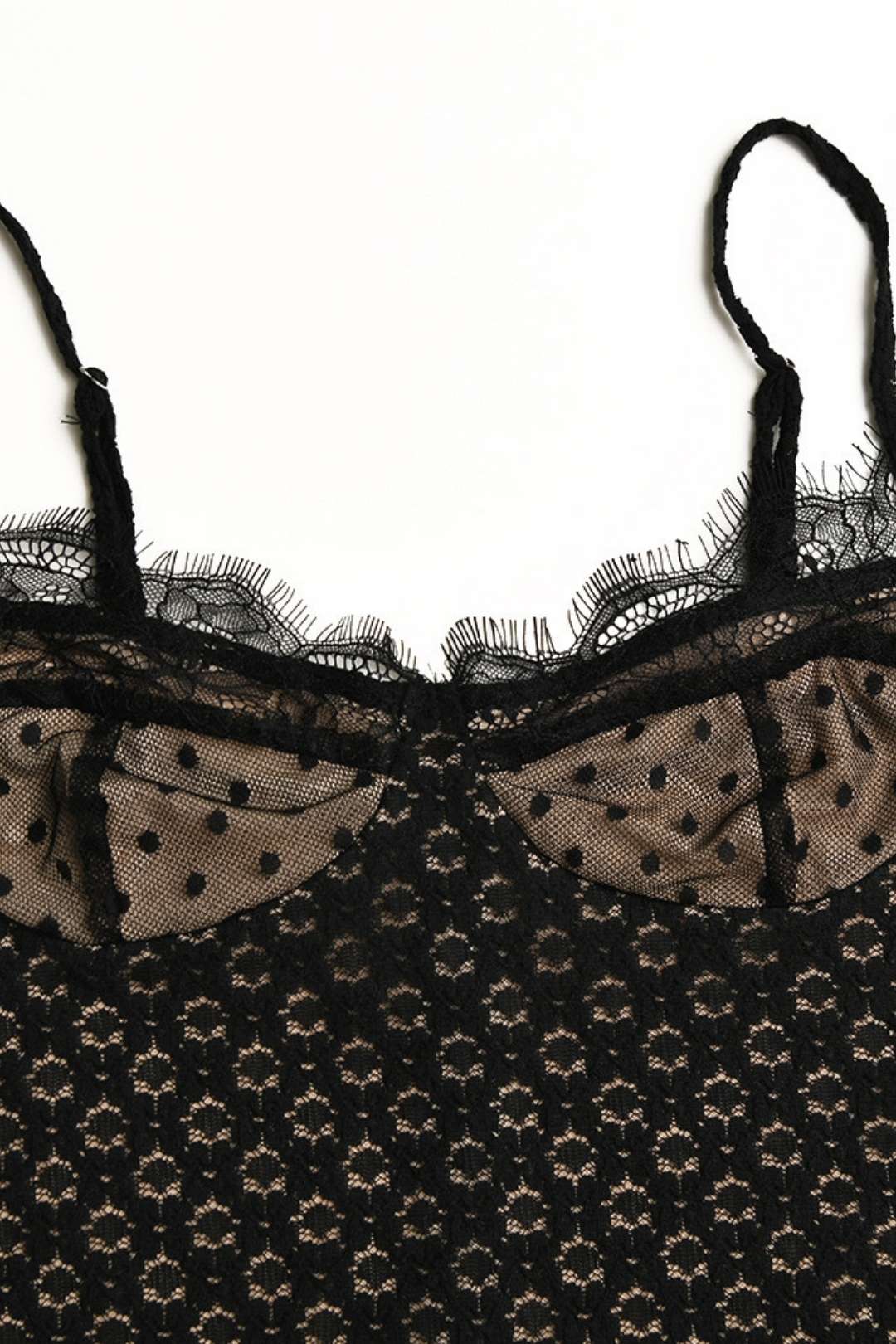 Backless Tight Lace One-line Collar Polka Dot Dress