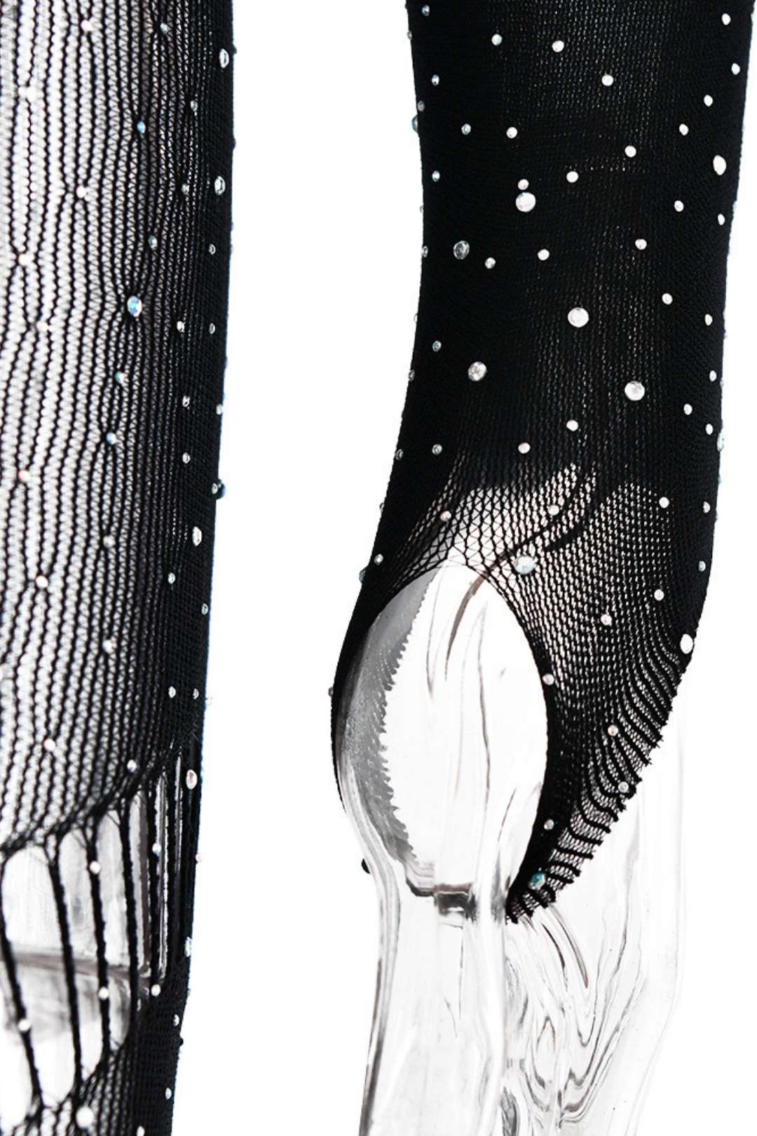 Diamond See-through Hollow Backless Jumpsuit Long-sleeved Slim Jumpsuit