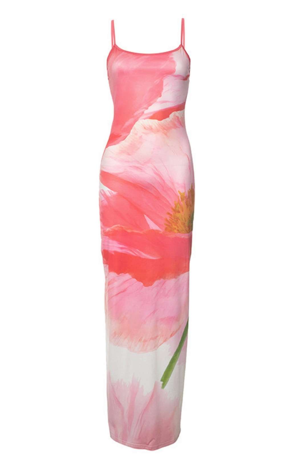 Casual And Gentle Flower Print Suspender Tight Dress