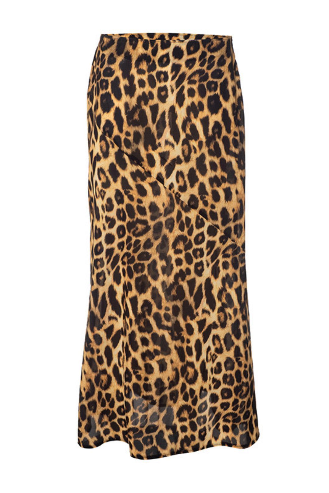 Leopard Print Mesh Low-waist Fishtail Skirt