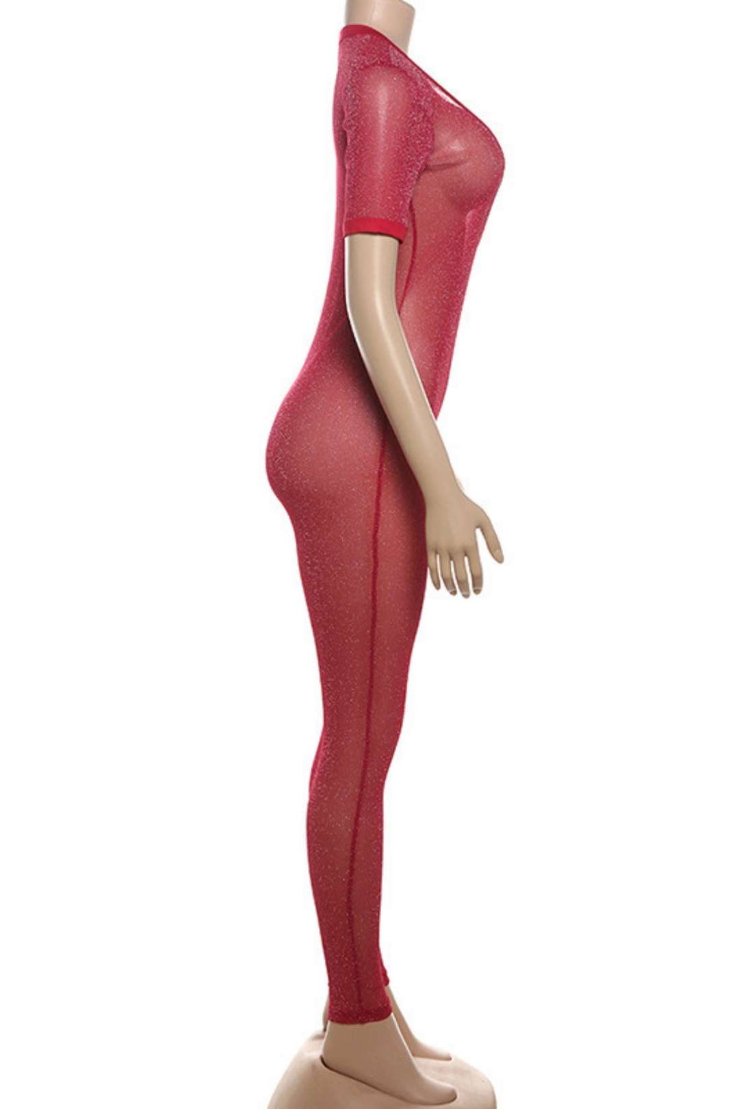 Short-sleeved High-waist Tight Jumpsuit