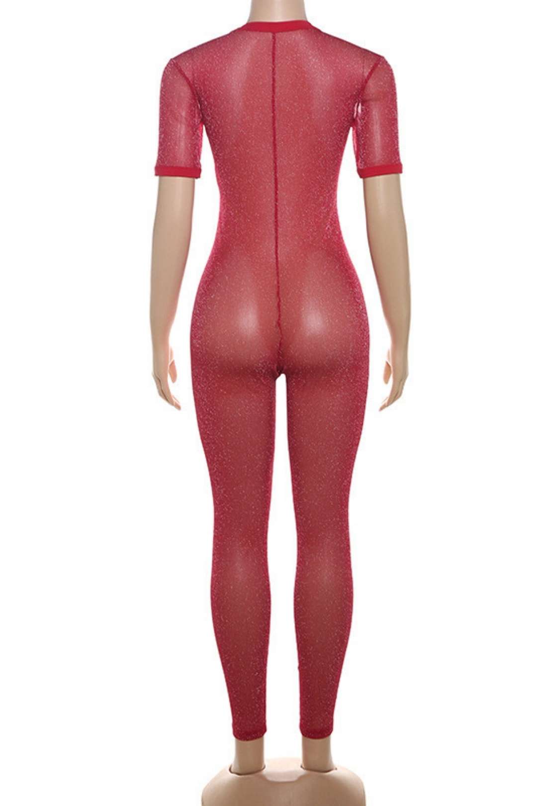 Short-sleeved High-waist Tight Jumpsuit