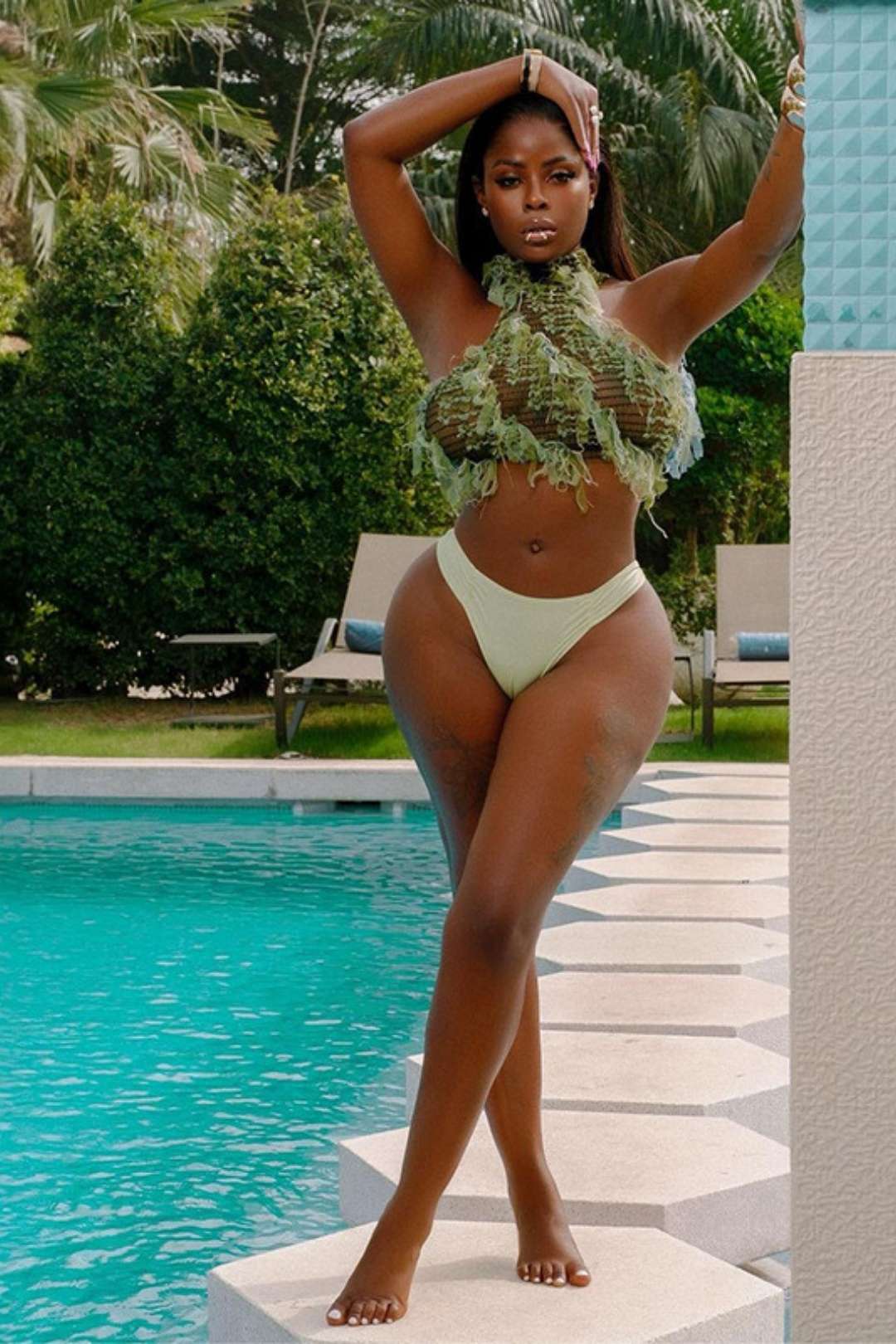 Sleeveless Halter Neck Covered Skirt Suit