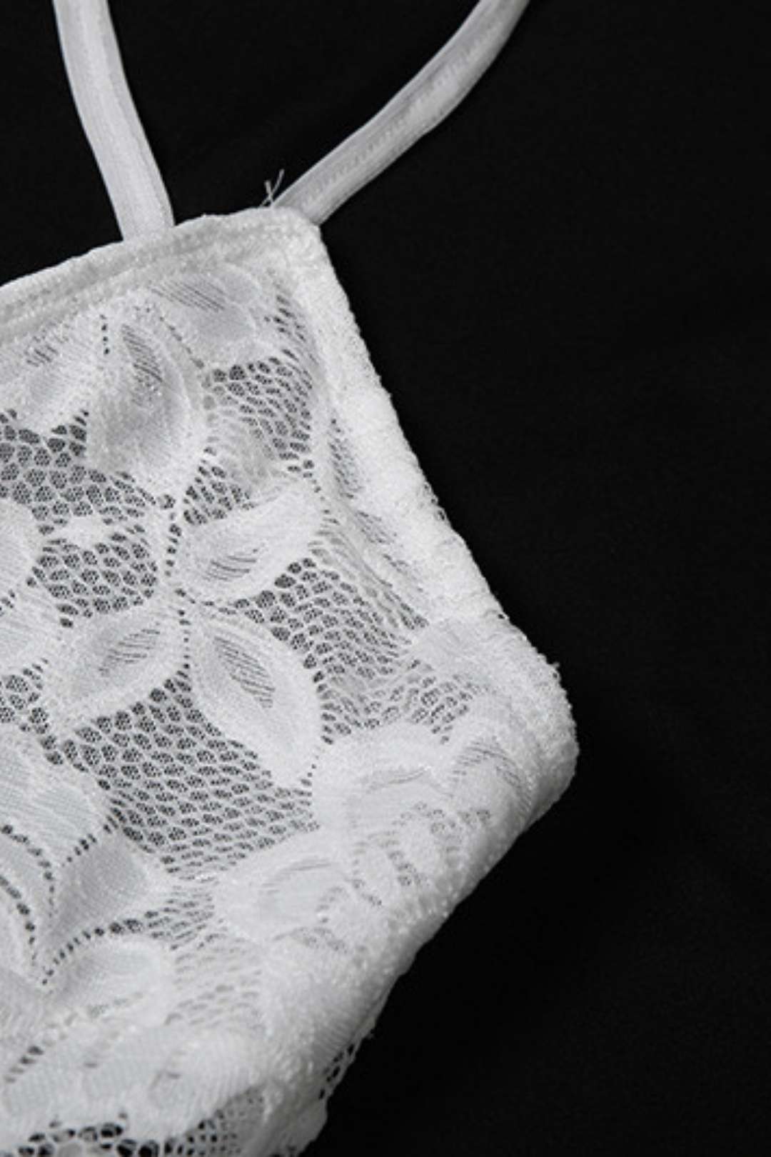 Sexy Deep V Suspender Backless Lace See-through Tights Jumpsuit