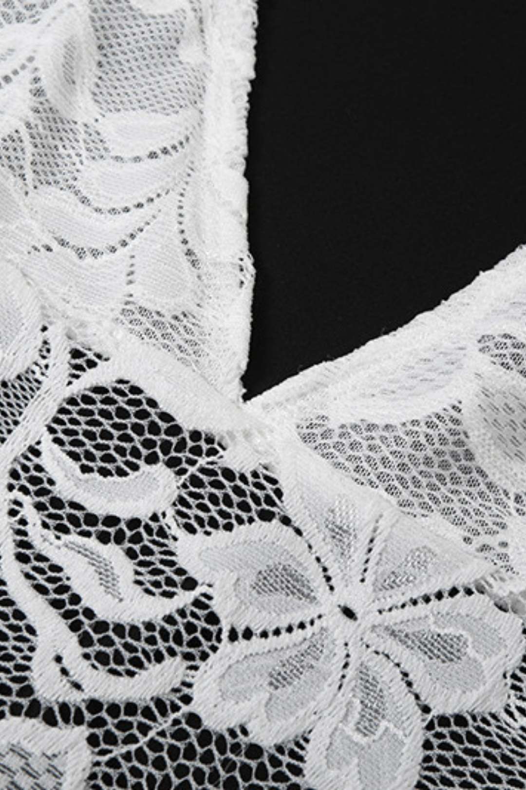 Sexy Deep V Suspender Backless Lace See-through Tights Jumpsuit