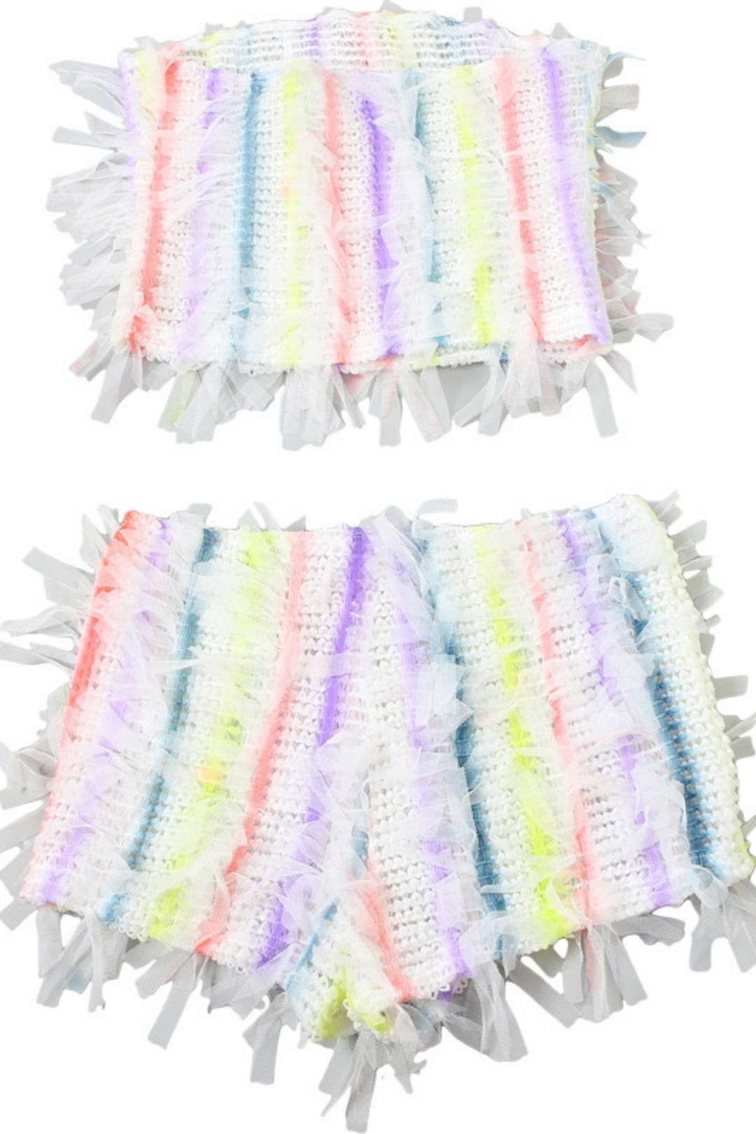 Sexy Sleeveless Tube Top Top Hip-covering Slim Shorts Two-piece Suit