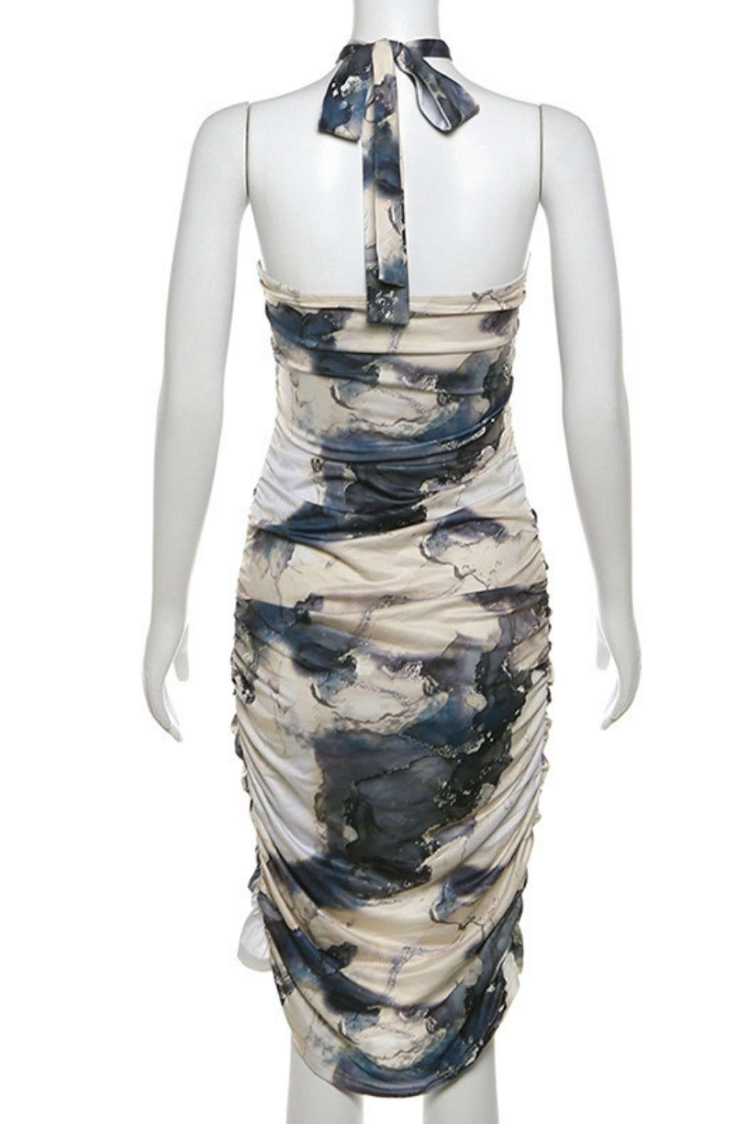 Halter Neck Low-cut Sexy Backless Dress Short Dress