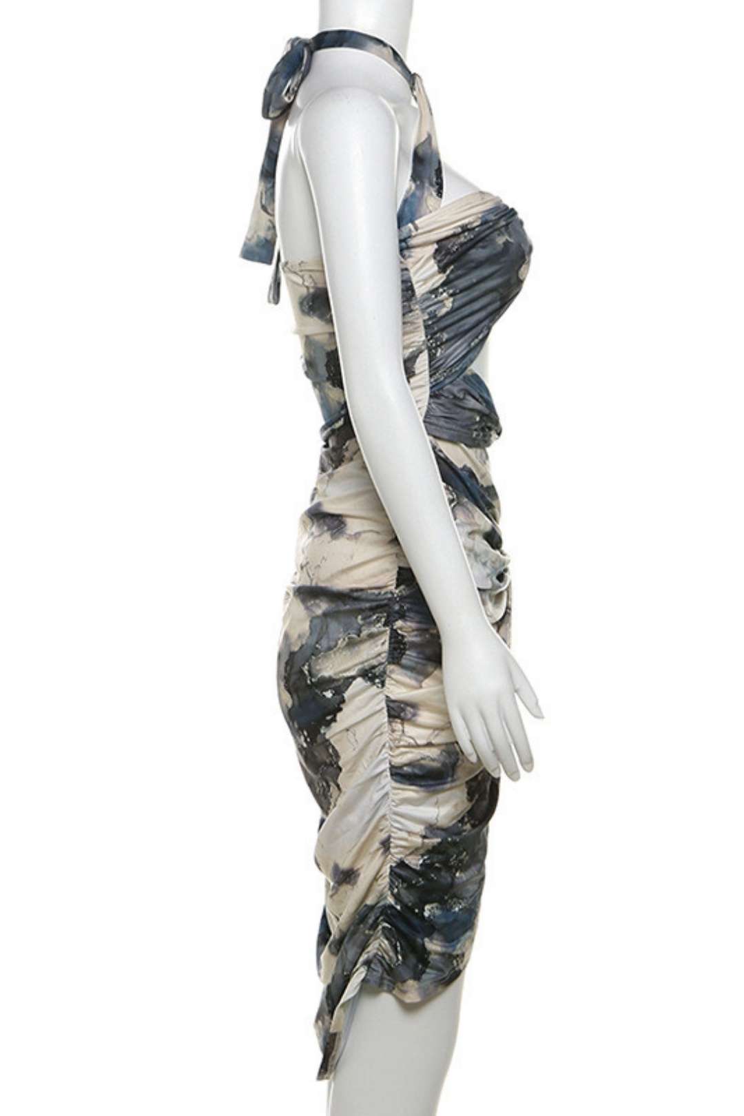 Halter Neck Low-cut Sexy Backless Dress Short Dress