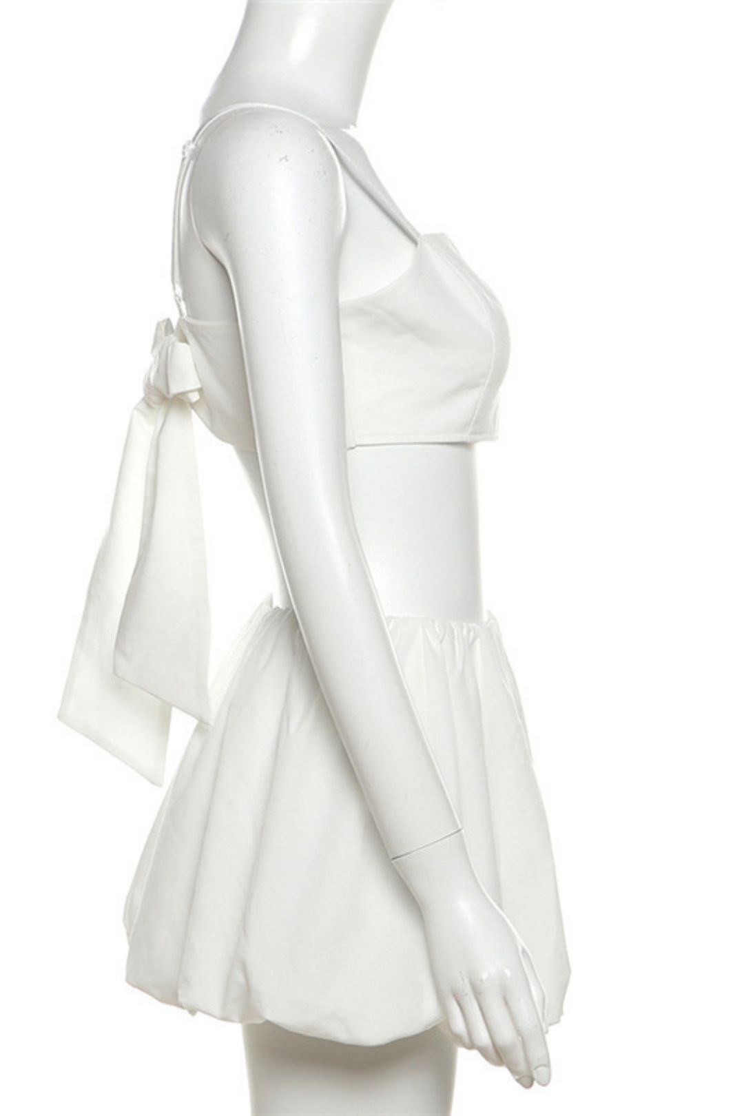 Camisole Strappy Short Top Puffy Skirt Suit