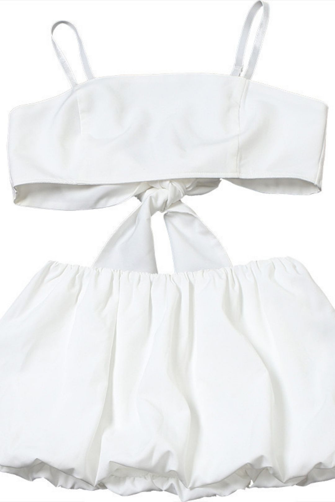 Camisole Strappy Short Top Puffy Skirt Suit