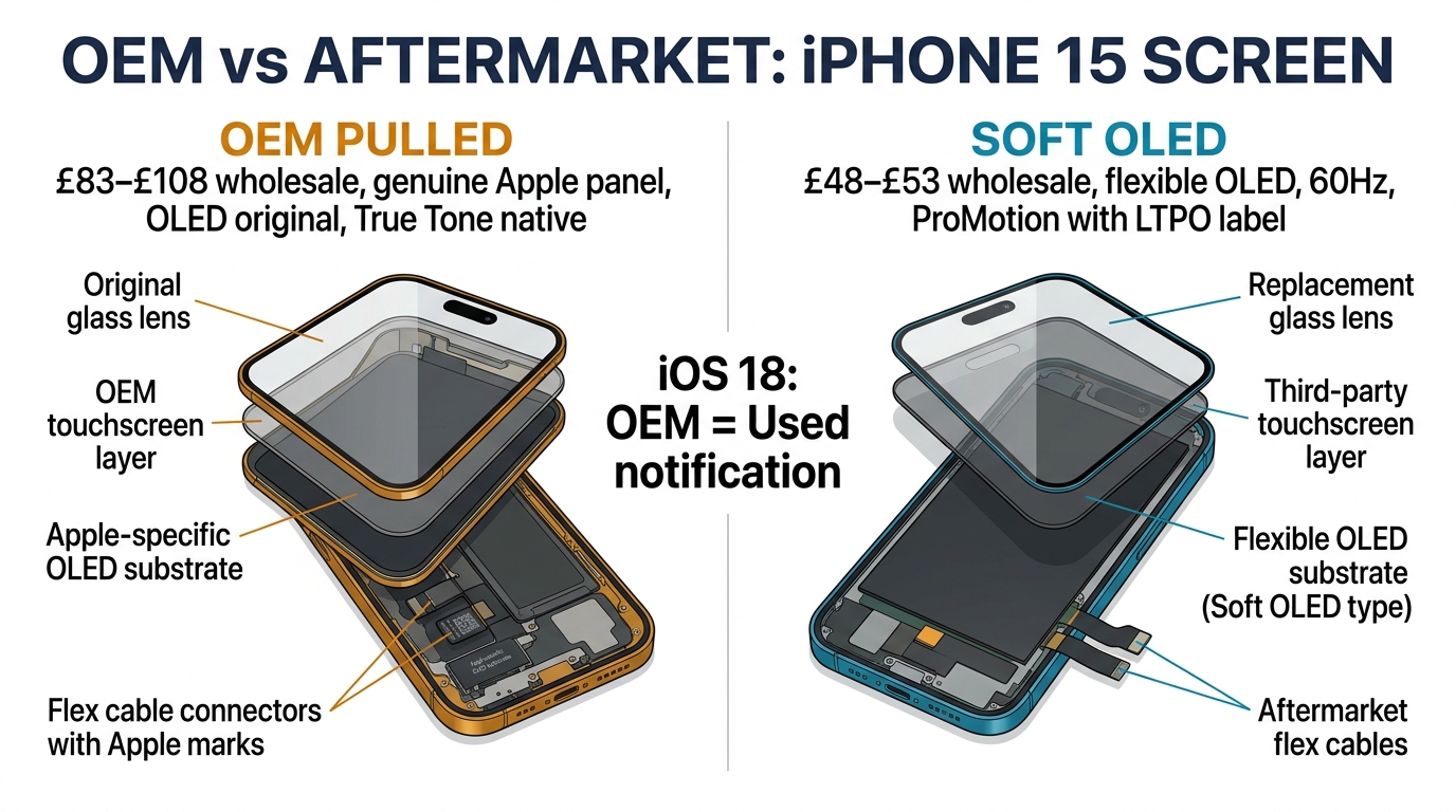 OEM vs Aftermarket iPhone 15 Screens: Real Profit Margin Comparison for Repair Shops