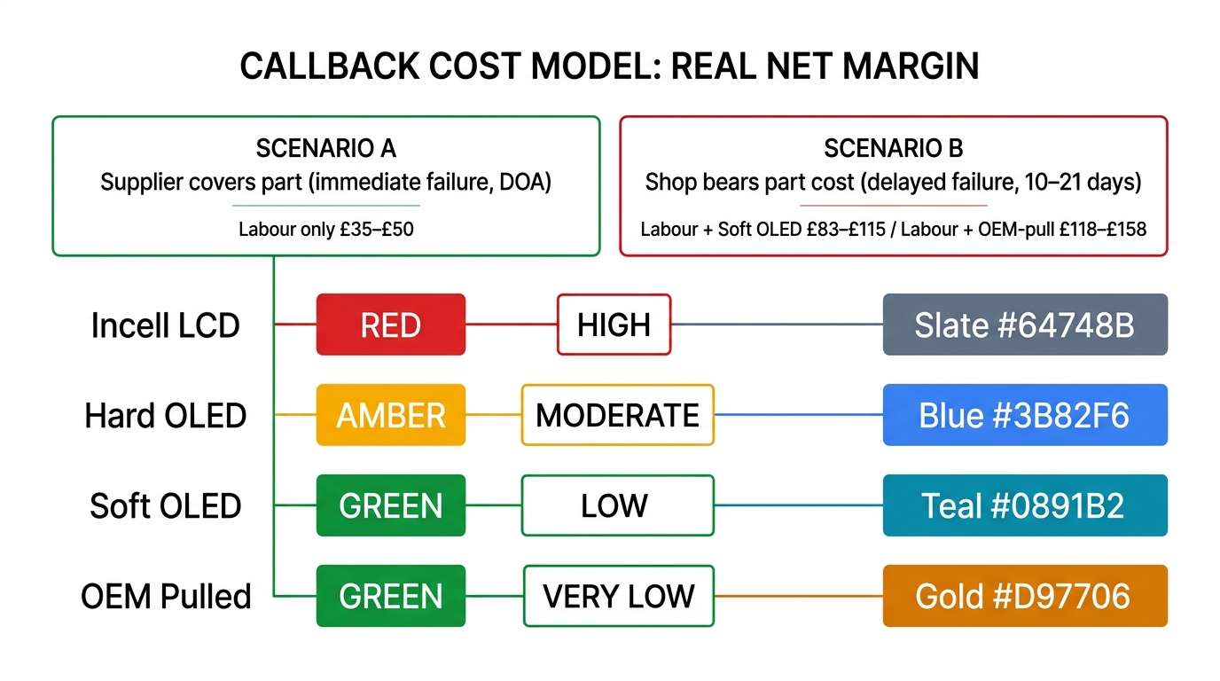Callback Cost Model: Real Net Margin for iPhone 15 Screen Repairs