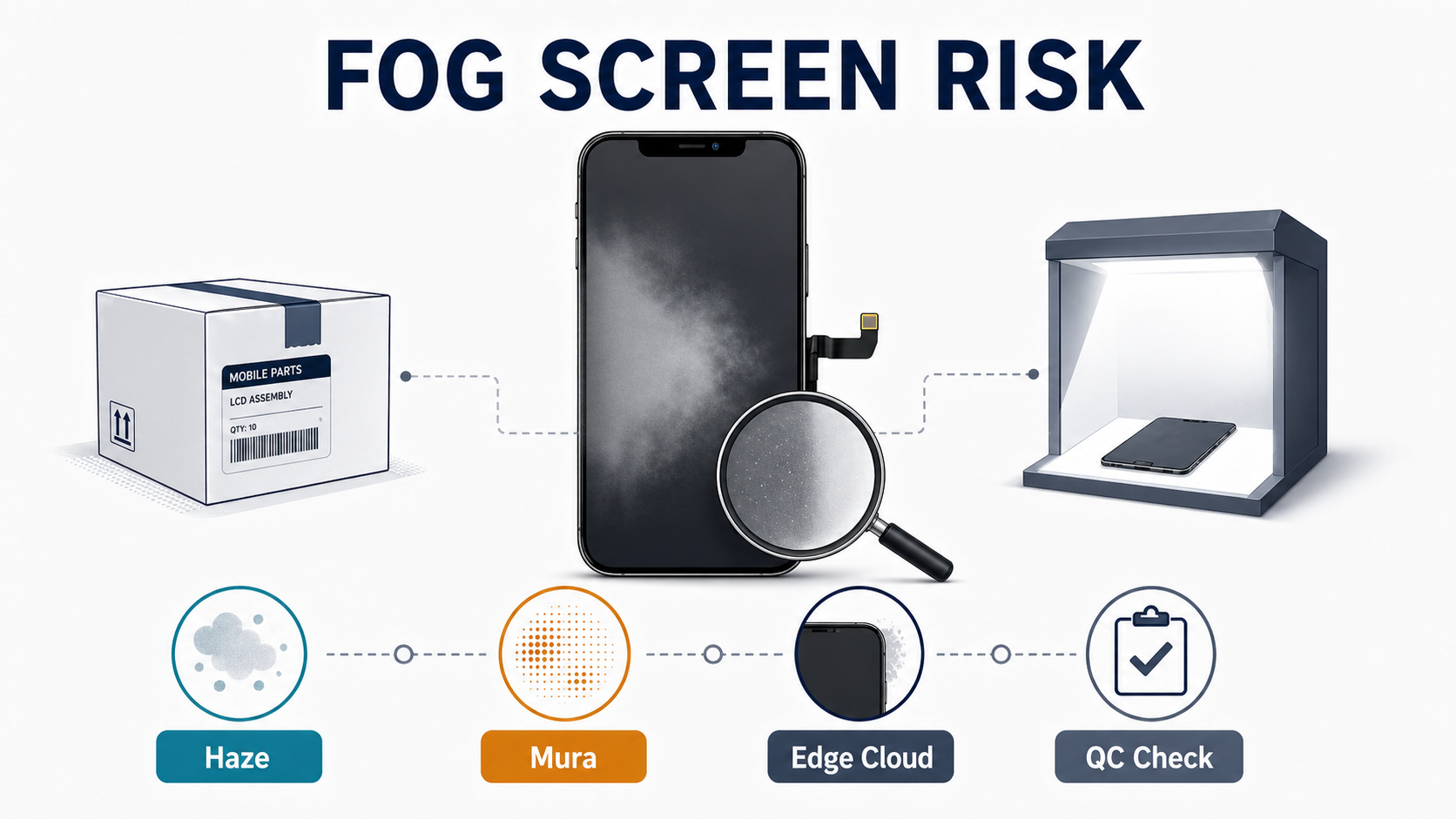 iPhone Fog Screens: Why Some Replacement Screens Develop Haze and What Wholesale Buyers Should Check