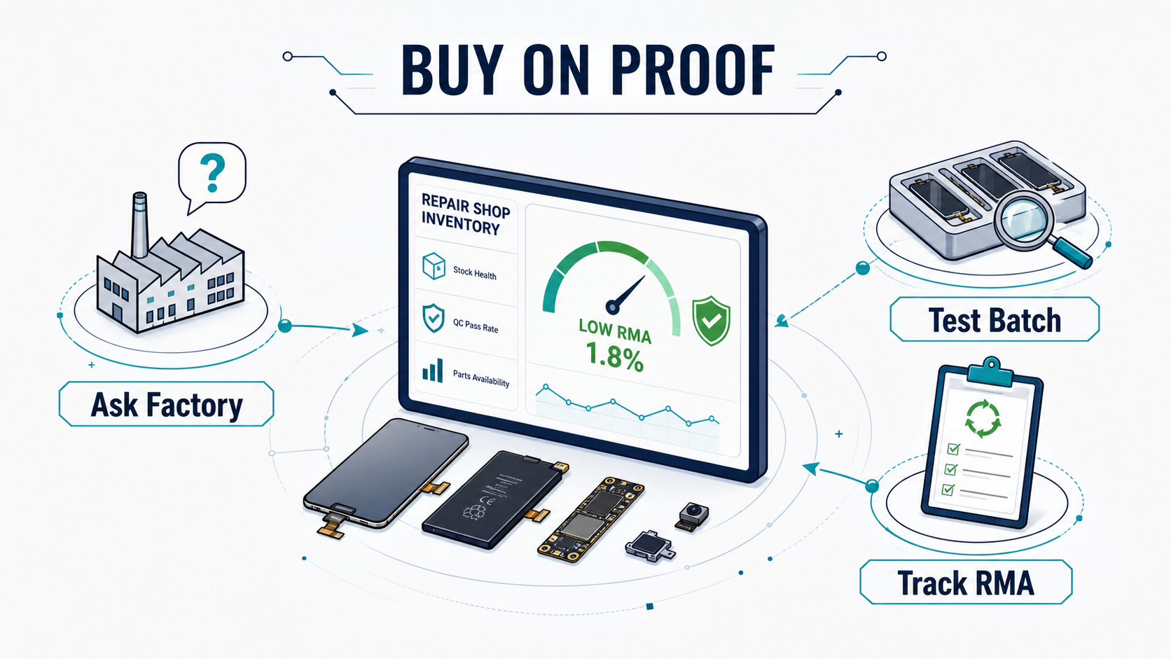 Cell phone parts wholesale supplier takeaways: ask factory, test batch, track RMA