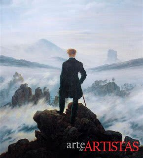 Andarilho sobre o nevoeiro - pintura de Caspar David Friedrich
