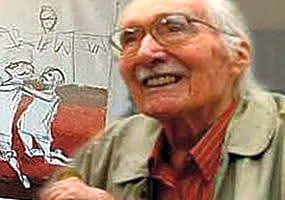 Retrato em preto e branco de Enrico Bianco, artista italiano do século XX, com expressão serena e olhar direto.