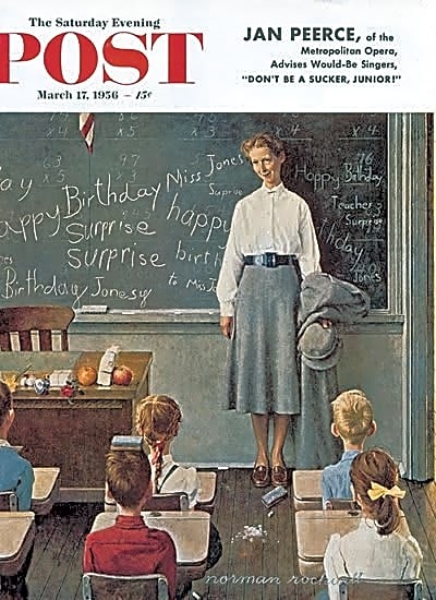 Le Joyeux Anniversaire de Miss Jones - Norman Rockwell