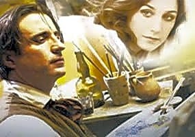 Portrait réaliste à l'huile d'Amedeo Modigliani, artiste italien, avec une expression sombre et un regard profond.